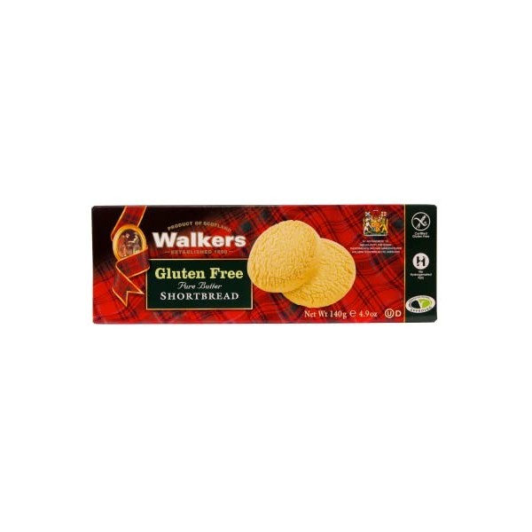 WALKERS Shortbread Rounds GLUTEN FREE 140 g - Pack de 12