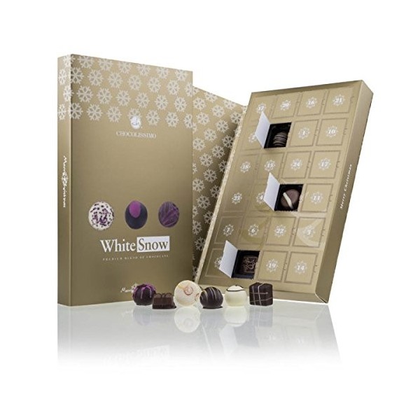 Calendrier de lavent premium doré - Idée cadeau originale - Offrir du chocolat de Noël - Homme - Femme - Anniversaire - Gran