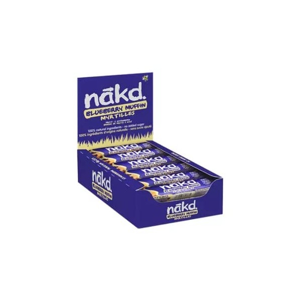 Nakd Raw Fruit and Nut Bars Pack of 18 Blueberry Muffin 