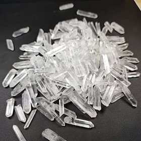 for 100g/200g/500g ClearCrystal Pierre Quartz Lémurien Graine Blanc Quartz Cristal Point PINGJIUYIN Plein de Textures Size :