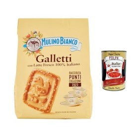 Mulino Bianco Galletti Lot de 12 biscuits 100 % au lait frais italien 800 g + polpa gourmet italien 400 g