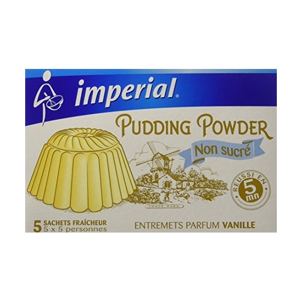 Imperial Pudding Powder Préparation Pour Pudding Non Sucré Vanillé 5 Sachets Fraîcheur Pour 5 Personnes - Lot de 6