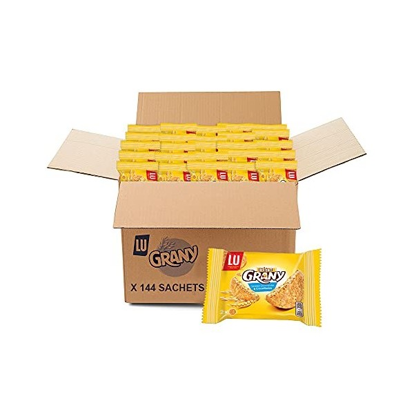 Grany - Biscuit aux Céréales Gourmandes et Croustillantes - Format de Poche - Pack de 144 Sachets 29 g 
