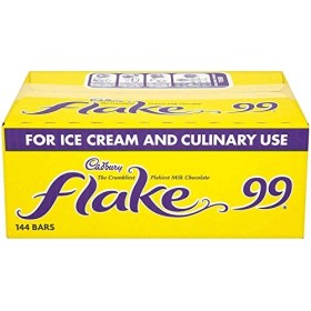 Cadbury Flake 99 Boîte de 144 barres de flocons pour crème glacée et usage culinaire
