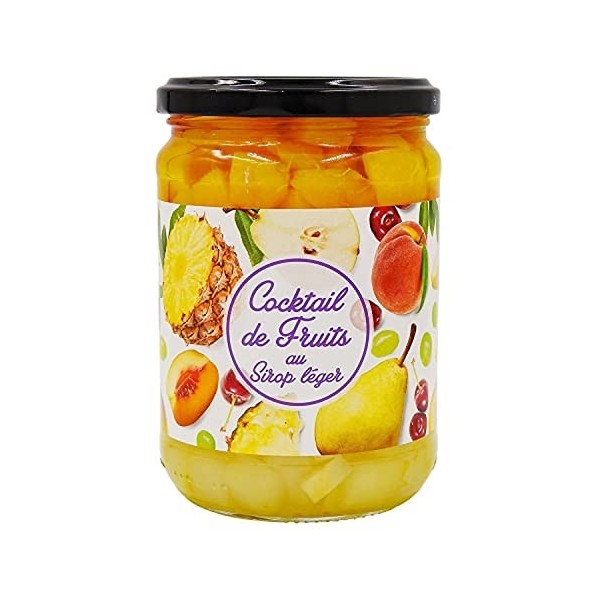 Lot 12x Cocktail de fruits au sirop léger - pot 560g