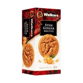 WALKERS Stem Ginger Biscuits 150 g - Pack de 12