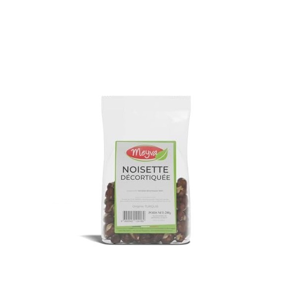 MEYVA Fruits Secs - Noisette Décortiquée Calibre 13/15 - Aide culinaire pour la pâtisserie - 12x200g