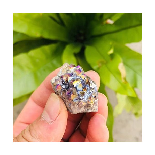 15g-100g Mini Taille Naturel Aura Cristal Cluster Pierre 1pc Feng Shui Décoration Pierres Brutes et Color : 1pc 56g-65g Co