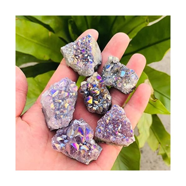 15g-100g Mini Taille Naturel Aura Cristal Cluster Pierre 1pc Feng Shui Décoration Pierres Brutes et Color : 1pc 56g-65g Co