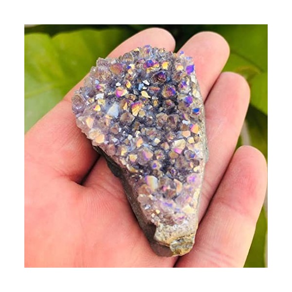 15g-100g Mini Taille Naturel Aura Cristal Cluster Pierre 1pc Feng Shui Décoration Pierres Brutes et Color : 1pc 56g-65g Co