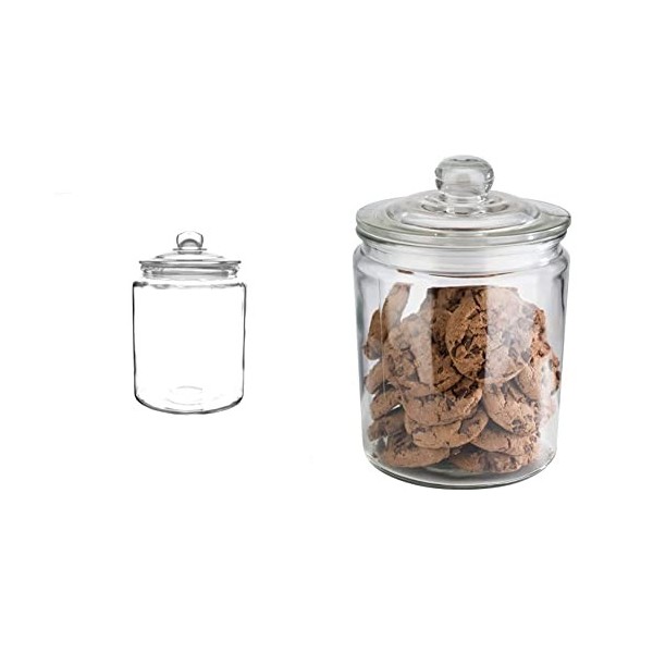 Olympia GM581 Bocal à biscuits en verre 6,35 l et HARIBO - Tagada - Bonbons Arômatisés à la Fraise - Boîte de 210 Bonbons - 1