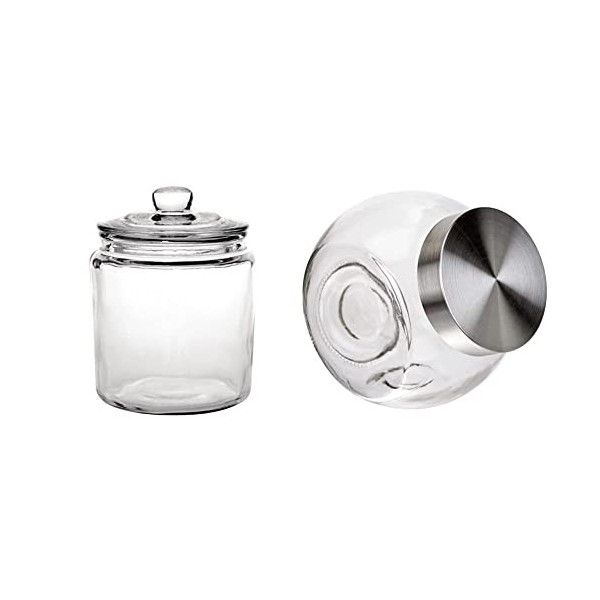 Olympia GM581 Bocal à biscuits en verre 6,35 l et HARIBO - Tagada - Bonbons Arômatisés à la Fraise - Boîte de 210 Bonbons - 1