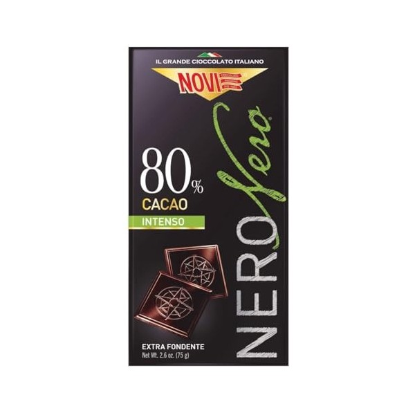 Novi Nero Intenso Lot de 20 boîtes de chocolat noir extra foncé, 80 % cacao intense, 75 g + Polpa di Pomodoro Italian Gourmet