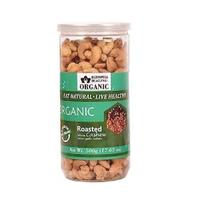 Blessfull Healing Bio Naturel, Vegan Oignon Ail Noix de Cajou Grillées Croquantes Kaju 500 Grammes