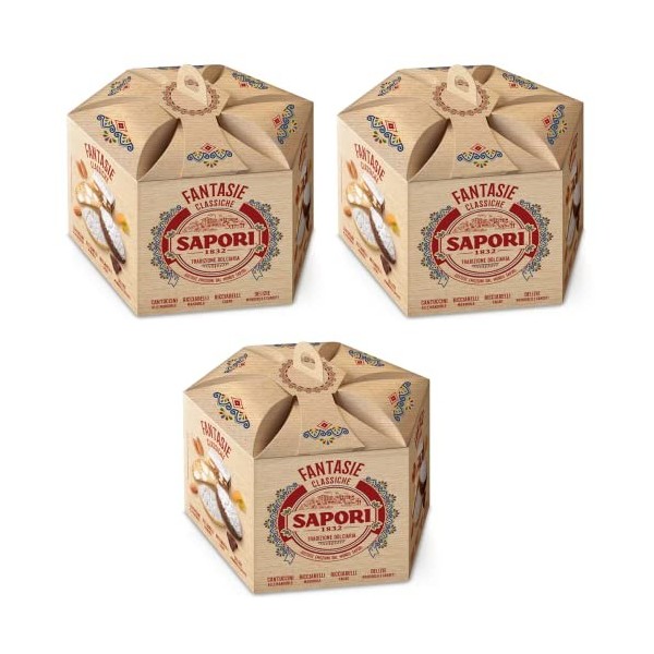 Sapori Fantasy Lot de 3 x assortiment de produits de boulangerie Spécialités de Noël italiennes 381 g
