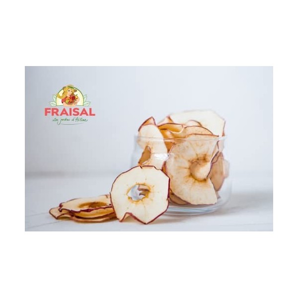 FRAISAL® BIO Chips de pommes déshydratées | 100% fruits secs bio sans sucre ajouté | tranches de pommes séchées | 90g/sachet 