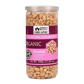 Blessfull Healing Biologique Naturel, Végétalien Sel de lHimalaya Cacahuètes Grillées Croquantes Collations Saines 500 Gramm