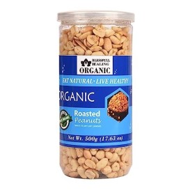 Blessfull Healing Biologique Naturel, Végétalien Citron & Peri Peri Cacahuètes Grillées Collations Croquantes Saines 500 Gram