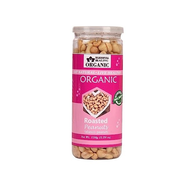 Blessfull Healing Biologique Naturel, Vegan Tabasco Cacahuètes Grillées Croquantes Collations Saines 500 Grammes