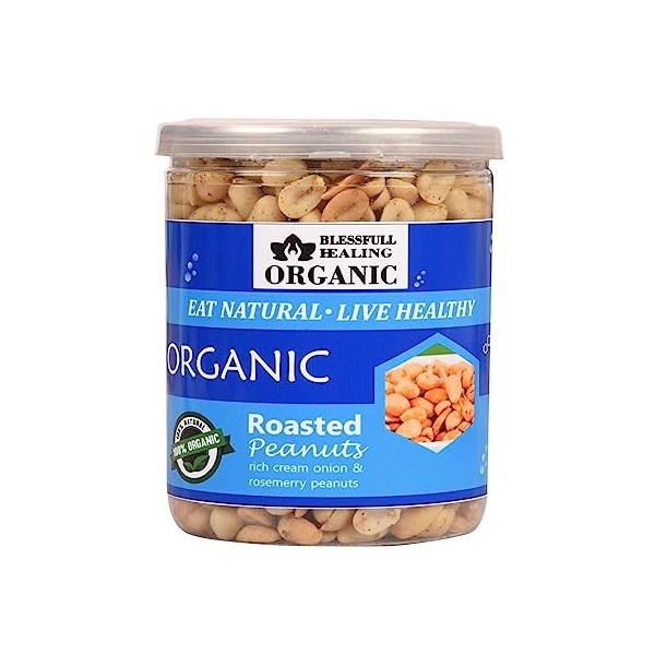 Blessfull Healing Bio Naturel, Végétalien Crème Riche Oignon Rosemerry Cacahuètes Rôties Croquantes Collations Saines 500 Gra
