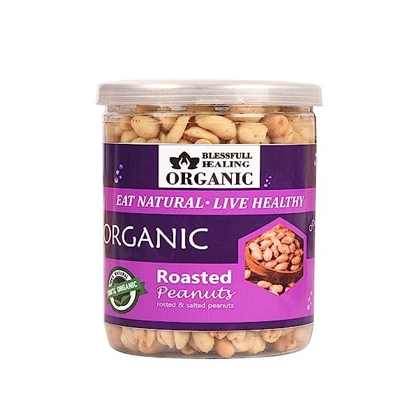 Blessfull Healing Bio Natural, Vegan Roastad & Salted Roastad Cacahuètes Crunchy Healthy Snacks 500 Grammes