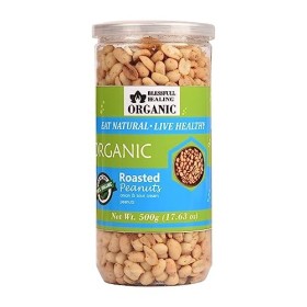 Blessfull Healing Biologique Naturel, Végétalien Oignon et Crème Sure Cacahuètes Grillées Collations Croquantes Saines 500 Gr