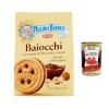 Mulino Bianco Baiocchi Lot de 12 biscuits avec crème de noisette et cacao pour le petit déjeuner et collation sucrée pour la