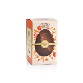 Venchi - Collection Pâques - Œuf en Chocolat Cremino Extra Noir, 450 g - Pâte de Noisettes du Piémont IGP et Gianduja - Avec 