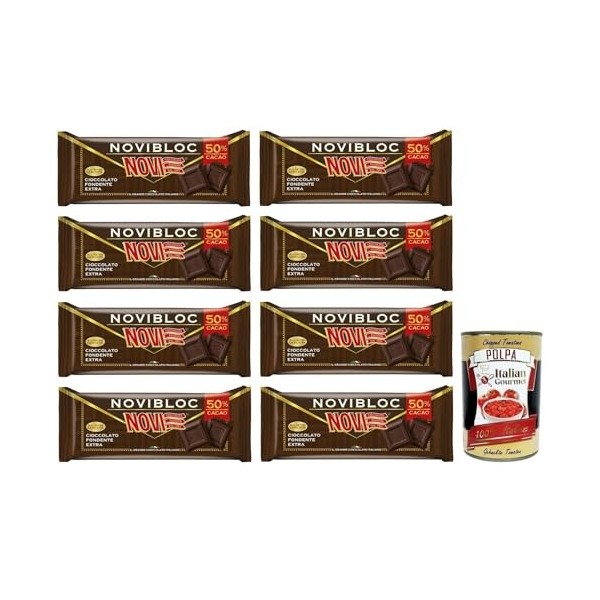 Novi Novibloc Cioccolato Lot de 8 fondants au chocolat extra foncé 50 % cacao 500 g + Polpa di Pomodoro Italian Gourmet Polpa