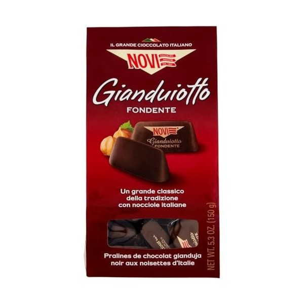 Novi Gianduiotto Lot de 10 chocolats à fondant au chocolat noir et noisette de Gianduia, sachet de 150 g + Polpa di Pomodoro 