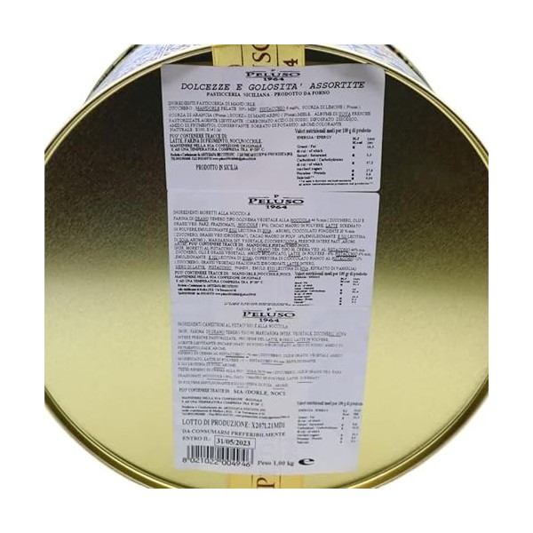 SICILIA BEDDA CAPACI Passages Assortis, en Latta décoré, Dolcezze e Golosity 1kg