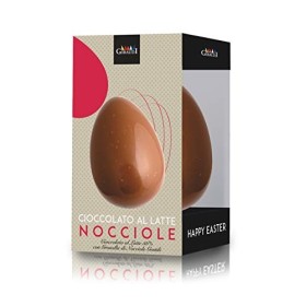 Oeuf de Pâques Atzeco, Chocolat au Lait Artisanal 36% avec Éclats de Noisettes, Sans Gluten, 200 Grammes