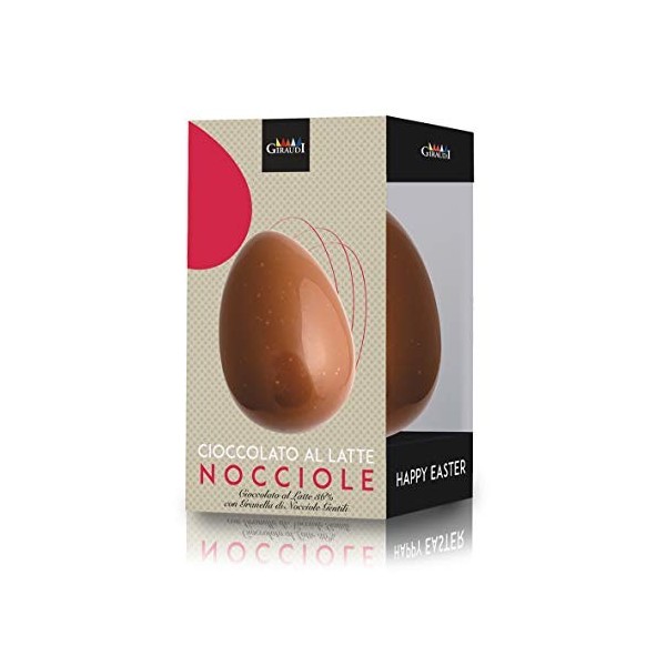 Oeuf de Pâques Atzeco, Chocolat au Lait Artisanal 36% avec Éclats de Noisettes, Sans Gluten, 200 Grammes