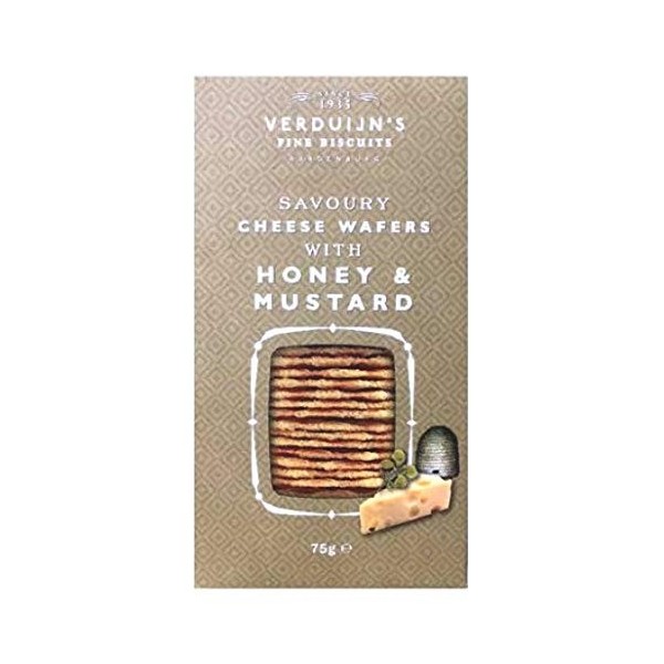 VERDUIJNS - Gaufrettes au fromage, au miel et à la moutarde 85 g - Boîte de : 12 pièces
