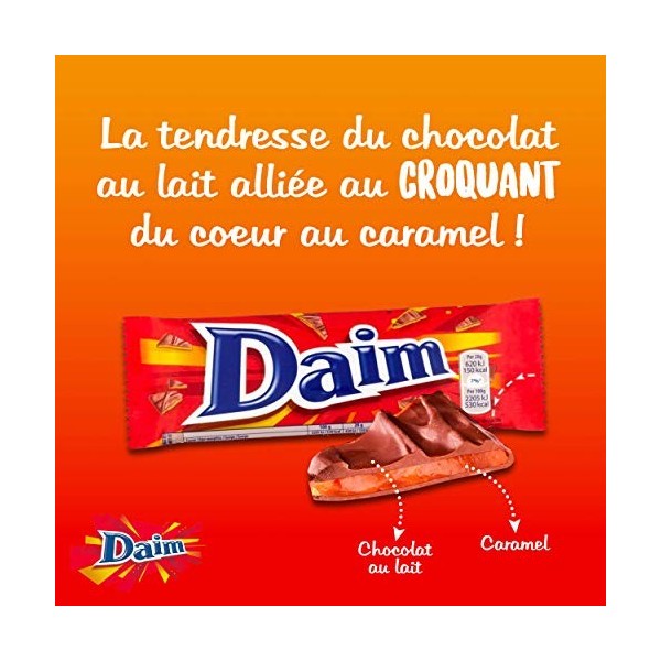 Daim - Barre de Chocolat au Lait et Éclats de Caramel - Pack de 36 barres 28 g 