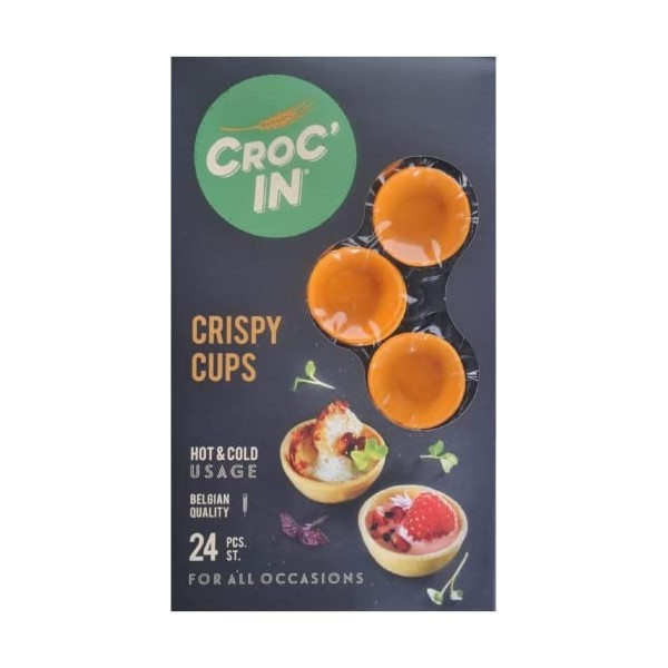 CROC’IN – Coupelles Comestibles à Garnir Neutre – Fond de Tarte Pour Pâtisserie ou Apéritif – Confection Artisanale & Vegan –