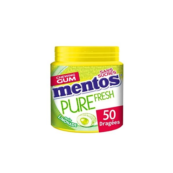 MENTOS GUM Chewing-Gum Mentos Pure Fresh Parfum Fresh Mint - Chewing-Gum Sans Sucres - Dure Longtemps - Haleine Fraîche - Boî