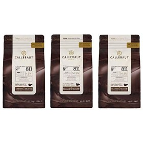 Callebaut 54,5% pépites de Chocolat Noir callets Lot de 3 x 1kg