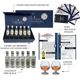 Coffret Dégustation Initiation Gin 6 x 40ml - En Solo Ou En Duo - Le Club Des Connaisseurs - Coffret Cadeau Homme