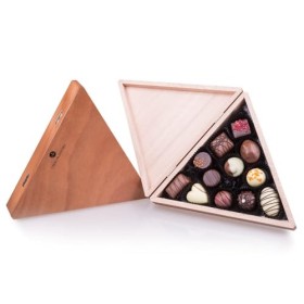 Coffret triangle de 12 chocolats pralinés Assortiment à offrir - Premium - Homme - Femme - Noel - Pâques – St Valentin