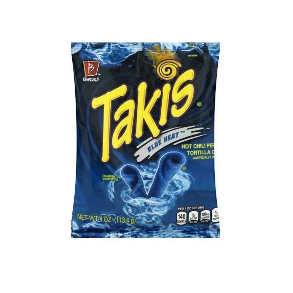 Takis Blue Heat Lot de 8 chips de piment chaud pour tortilla 113,4 g