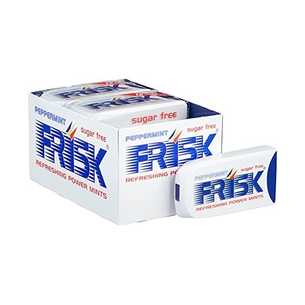 Frisk - Pastilles Menthe Forte - Mini Bonbon Maxi Rafraîchissant - Haleine Fraîche - Sans Sucres - 0.07Kg 12 Étuis de 40 Past