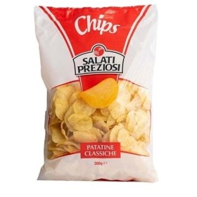 Salati Preziosi Lot de 12 chips de pommes de terre Patatine Classique, sachets de 300 g + 1 sachet de thé glacé San Benedetto