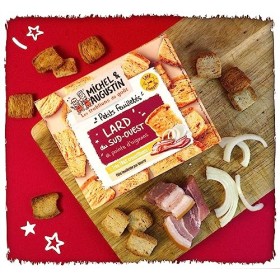 Michel et Augustin - Biscuits apéritifs feuilletés au lard du Sud-Ouest et pointe d’oignons 80g - Lot de 9 paquets