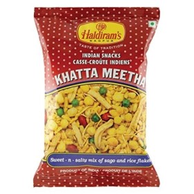6 X Haldirams Khatta Meetha Sweet and Salty Mix of Sago and Rice Flakes Indian Snacks 150g X 6 Pack