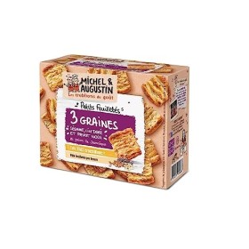 Michel et Augustin - Biscuits apéritifs feuilletés aux 3 graines et poivre de Jamaïque 90g - Lot de 9 paquets