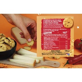 Michel et Augustin - Biscuits apéritifs au fromage brebis Ossau Iraty AOP 100g - Lot de 12 sachets