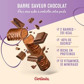Gerlinéa Barre Repas Chocolat - 1 boîte 2 barres 