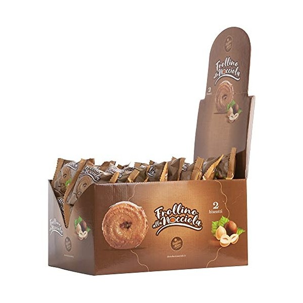 Sablé aux Noisettes - 100% Noisettes du Piémont - 2 mcx 35 gr portion individuelle - 35 mcx présentoir 1225 gr