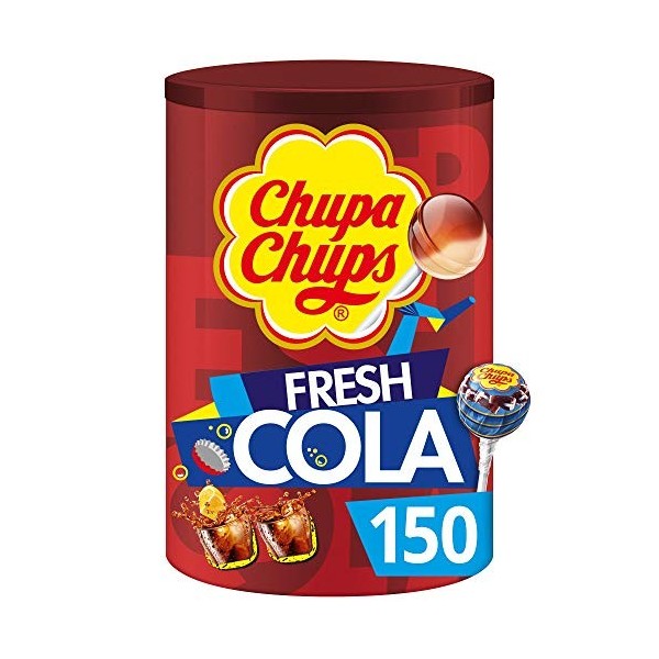 Chupa Chups Sachet de 16 sucettes Love/ Bonbons sans gluten/3 parfums Assortis Fraise/fraise Acidulée/Lait Fraise- 192g